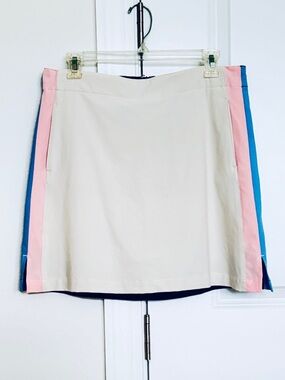 Lady Hagen Cream Skort Skirt with Pink and Blue Side Panels